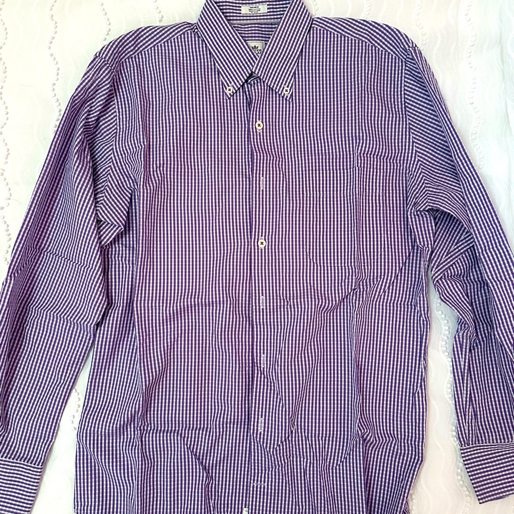 Closet Clean Out Sale - Peter Millar purple & white check shirt.